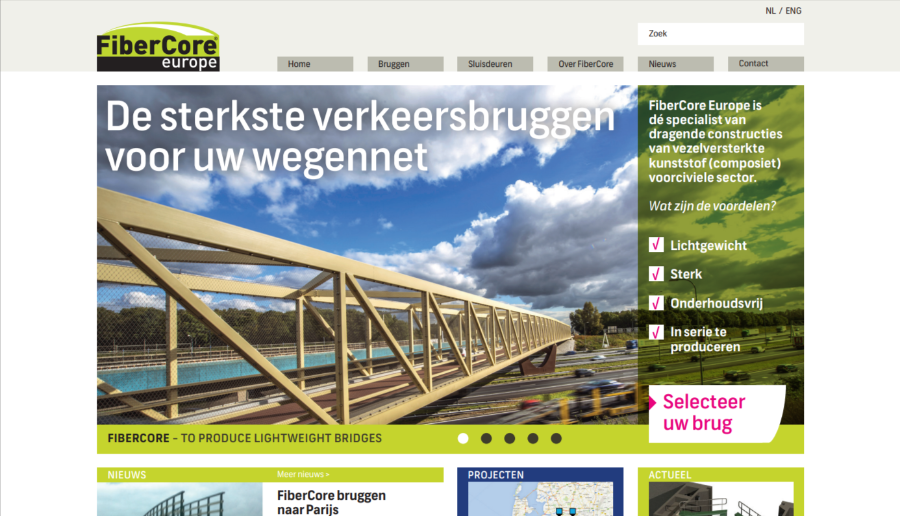 FiberCore Europe lichtgewicht website met een ijzersterk ontwerp