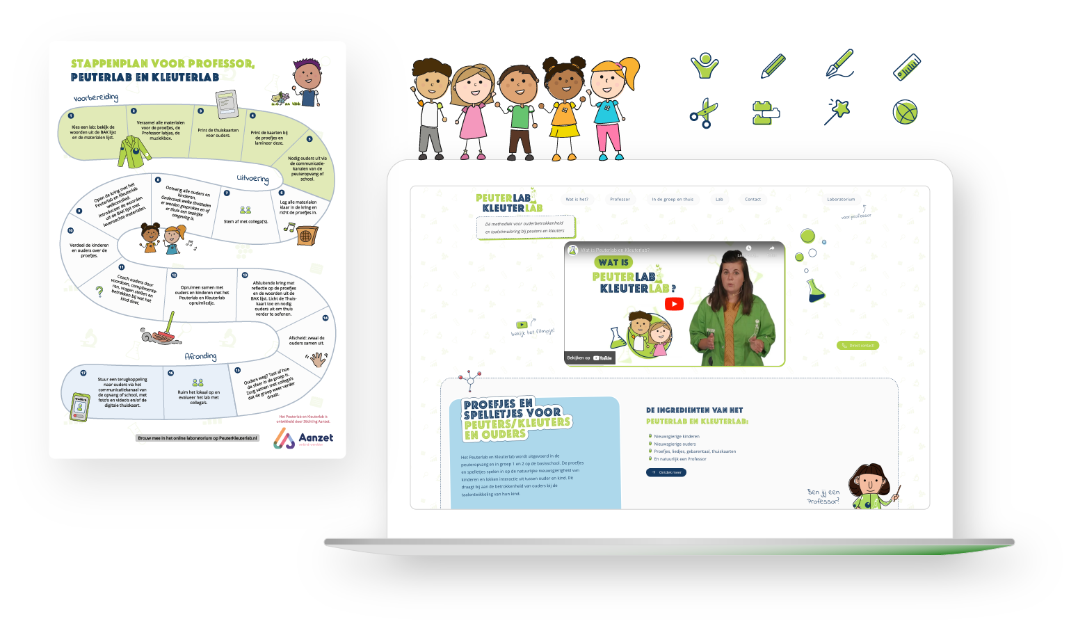 Website Print Illustraties Het Peuter en Kleuterlab