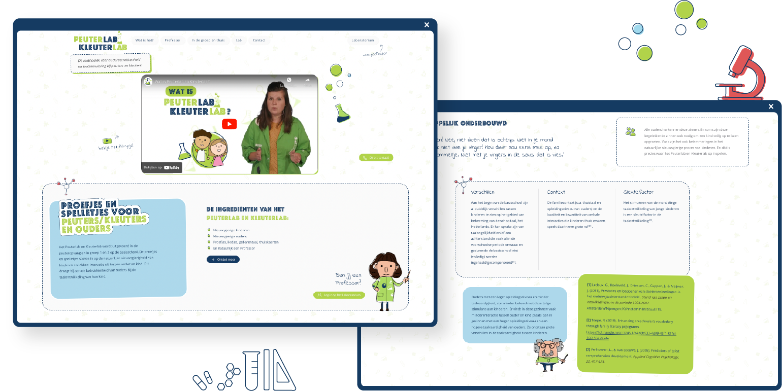 Peuterlab en Kleuterlab website