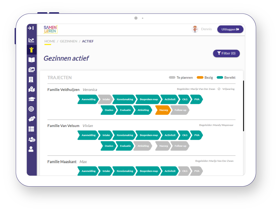 Webapp Samen Leren op een iPad