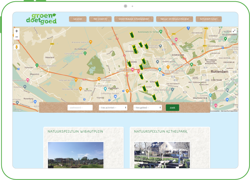 interactieve kaart Groen Doet Goed Schiedam